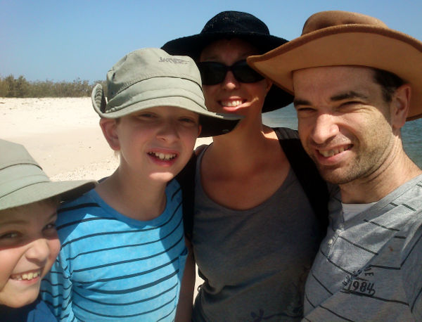 Family at the Tip of Bribie Island